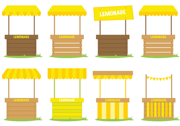 Yellow Lemonade Stand Vector - Free vector #373933