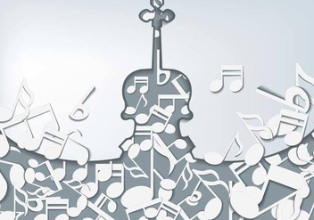 Violin With Notes Background - vector #374323 gratis