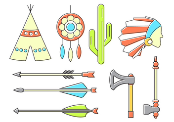Vector Set of Indian Icons - vector gratuit #376933 