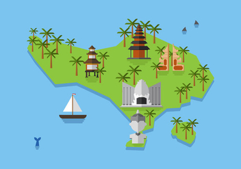 Vector Bali Map - Kostenloses vector #377503