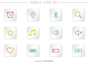 Mobile Vector Icon Set - vector gratuit #377613 