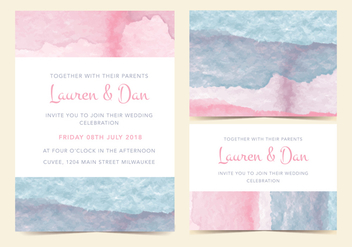 EARMARKED FOR VD Pastel Watercolor Vector Invitation - Free vector #378003