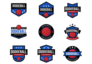Free Dodge Ball Badges Vector - vector gratuit #378523 