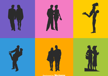 Free Vector Man And Woman Silhouettes - vector gratuit #378553 