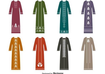Muslim Dress Vector Set- Vector Abaya - Kostenloses vector #378693