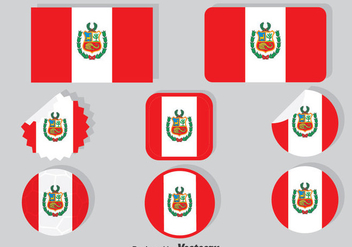 Peru Flag Collection Set - vector gratuit #378703 