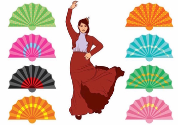 Spanish Fan and Dancer Set - Free vector #378793