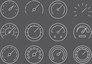 Fuel Gauges Line Icons - Free vector #378873