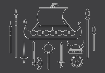 Vector Set of Viking Icons - бесплатный vector #379363