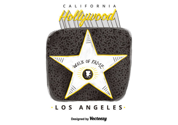 Free Hollywood Walk Of Fame Watercolor Vector - vector gratuit #380613 