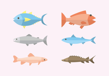Flat Fish Illustration Vector - Kostenloses vector #382193