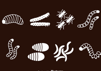Caterpillar Worm and Ant Vector Set - vector gratuit #382633 