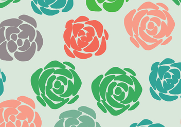Colorful Succulent Pattern - vector gratuit #382883 