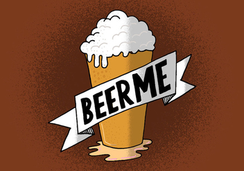 Pint of Beer & banner - vector gratuit #382893 