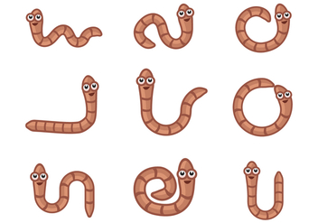 Free Cartoon Earthworm Vector - vector gratuit #383183 