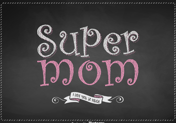 Free Super Mom Lettering Vector Design - Free vector #383403