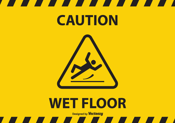 Free Caution Wet Floor Vector Background - vector gratuit #383693 