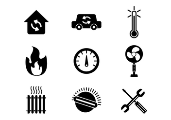 Free Heating and Cooling Icons Vector - vector gratuit #384883 