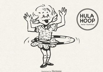 Free Little Girl Doing The Hula Hoop Vector - бесплатный vector #385583