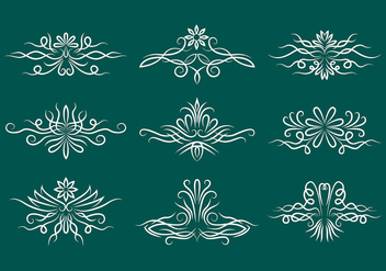 Pinstripe Scrollwork Vector Icons - Free vector #385783