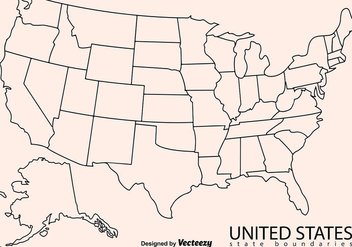 Blank Outline Map Of USA - vector gratuit #386093 