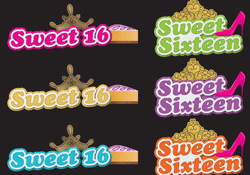 Sweet 16 Shadow Titles - vector gratuit #386273 