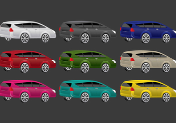 Colorful Prius Vector Icons - Kostenloses vector #386283
