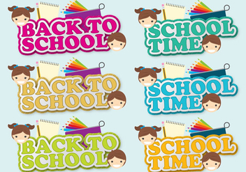 Back To School Shadow Titles - vector gratuit #386313 