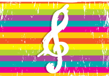 Violin Key On Colorful Background - vector gratuit #386413 
