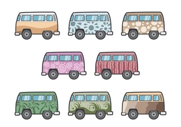 Free Hippie Bus Vectors - vector gratuit #387103 