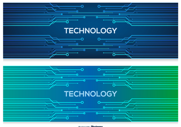 Technology Abstract Banners - vector gratuit #387613 