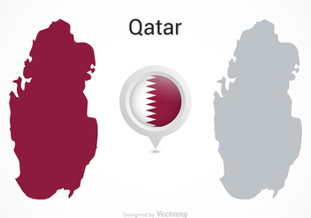Free Vector Qatar Flag Map Pointer - Free vector #388873