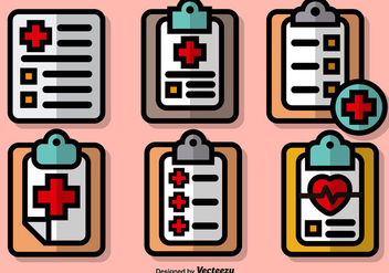 Vector Set Of Colorful Prescription Pad Icons - vector gratuit #389143 