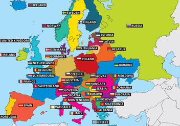 State Outlines Europe - бесплатный vector #390353