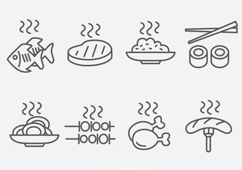 Outline Food Icons Vector - бесплатный vector #390403