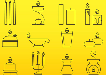 Candles Line Icons - Free vector #390413