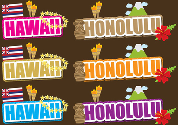 Hawaii And Honolulu Titles - vector gratuit #390833 