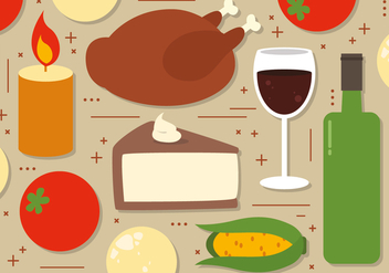 Thanksgiving Food Illustration - Free vector #390923