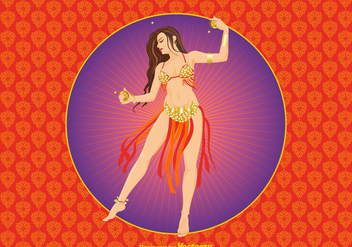 Free Bollywood Dancer Vector Illustration - vector gratuit #391313 