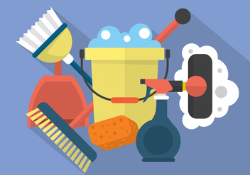 Flat Cleaning Icons - vector #391583 gratis