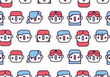 Children Faces Pattern - Free vector #391883