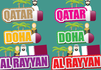 Qatar And Doha Titles - vector gratuit #392913 