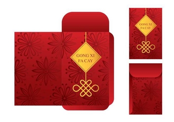 Free Red Packet Template Vector - vector gratuit #392933 