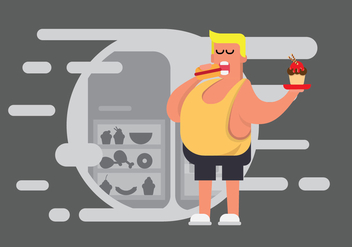 Free Fat Guy Illustration - Free vector #393483