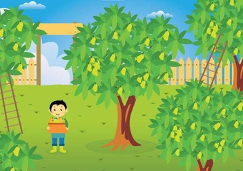 Free Mango Tree Illustration - Kostenloses vector #394153