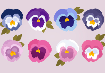 Pansies Vector Collection - Kostenloses vector #394433