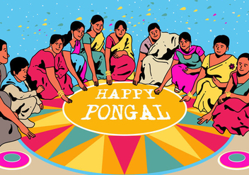 Happy Pongal Vector - vector #394933 gratis