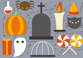 Fun Vector Halloween Icons - vector gratuit #395063 
