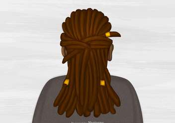 Free Vector Dreads Hairstyle Illustration - бесплатный vector #395133