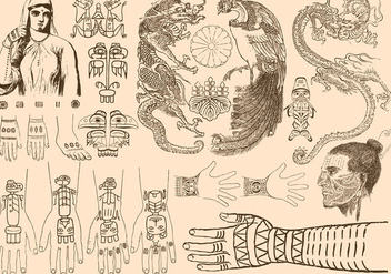 Ancient Tattoos - Kostenloses vector #395393